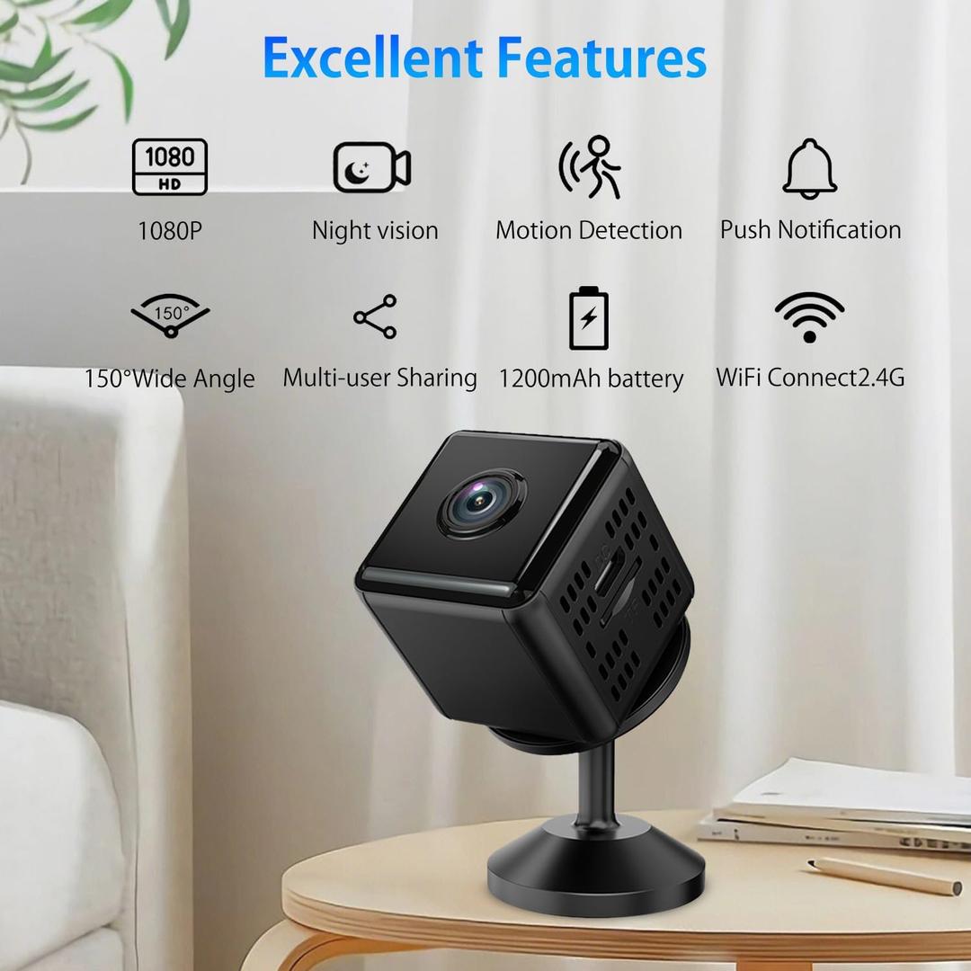 Smilephil Hidden Camera,1080P WiFi Spy Camera - with Night Vision & Motion Detection, Wireless Indoor Security Camera for Pet/Baby/Nanny, App Live Feed, Smallest Smart for Home Monitoring