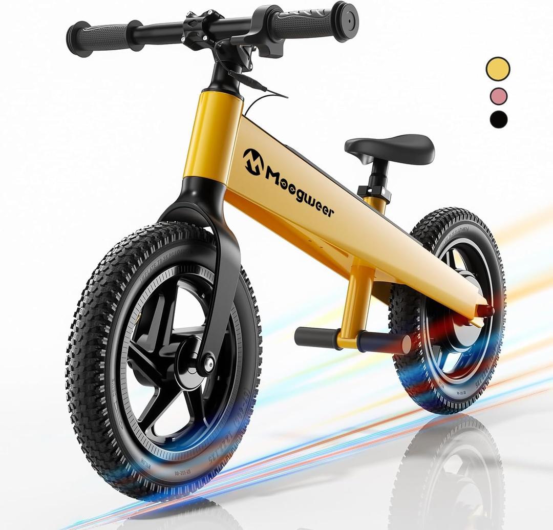 MooguUeer Electric Bike for Kids Ages 3-8 Years Old, Electric Balance Bike Toddler Bike with 12 Inch Dirt Off-Road Tire and Adjustable Seat, Electric Motorcycle for Kids Boys & Girls