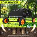 Rolling Lawn Aerator Tool, Manual Core Aerator Lawn Tool with 4 Row Tines