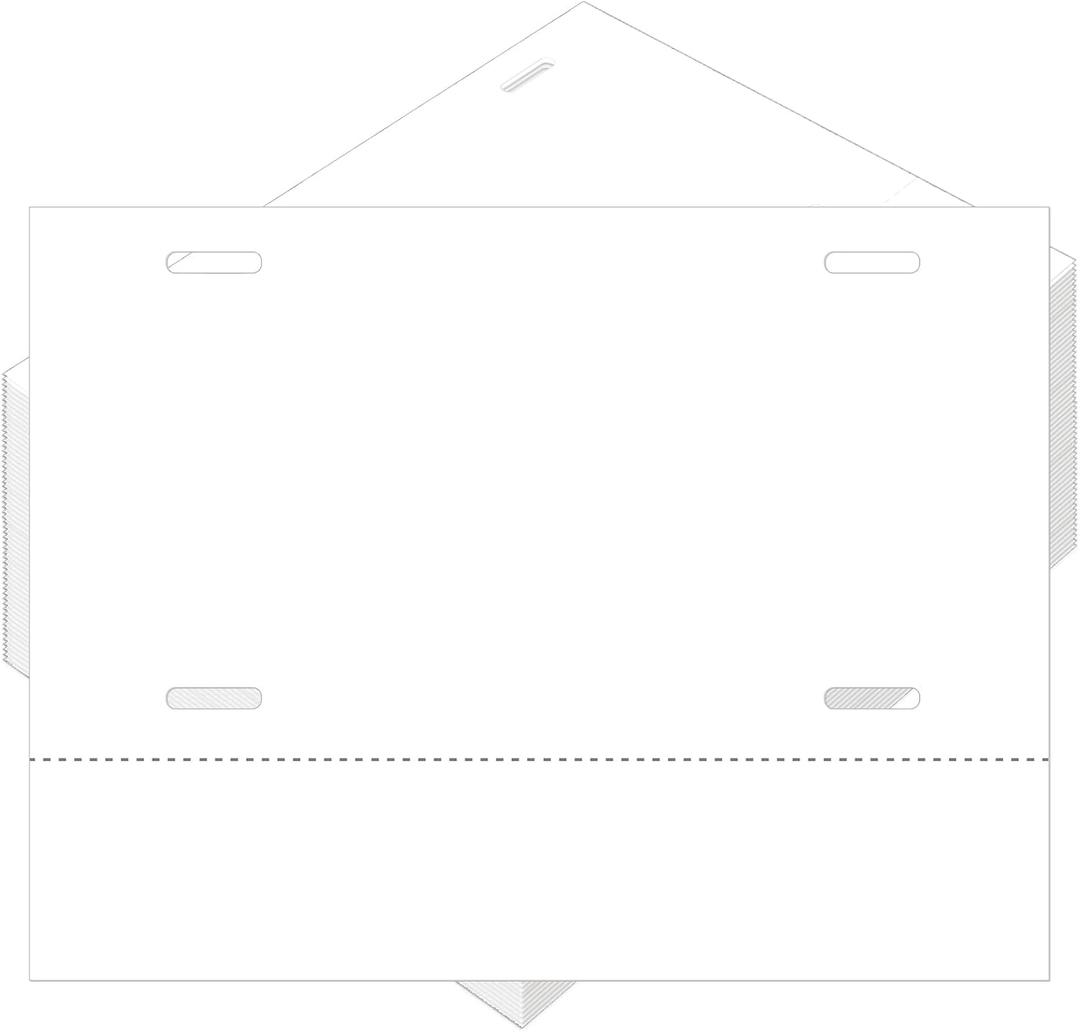 Fuyoooo 100 Pcs Temporary Paper Tags Blank License Plates 8.5 x 11 Inches Printable Tear Resistant Waterproof Tags Only Compatible with Laser Printers for Car Dealers (1 Perf / 5 Mil)