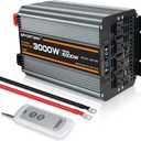 3000w Power Inverter DC 12V to AC 110V/120V Converter with 6000w Peak.Comes with LCD Display, Wireless Controller,4AC outlets 1USB.RV Inverter,Suitable for Camping,and Off-Grid Solar Inverter Systems
