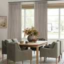 Burlywood Birch Pinch Pleated Linen Curtains 1 Panel for Living Room Bedroom Memory Training Shaped Grey Beige Pleat Drapes Taupe Light Filtering Non See Through Window Curtain Sliding Door 70x108