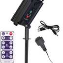 Solar Battery Box for LED String Lights, Outdoor String Lights Control Panel with DC Charging 8 Remote Control Modes (24V)