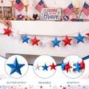 Mindsoft 8.2 ft 4th of July Garland Red White Blue Star Vintage 250th Anniversary Patriotic Garland USA Retro Banner for Fireplace Mantel American Independence Memorial Day Party Decor