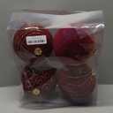 Large Velvet Christmas Ornaments, 5.9" Burgundy Velvet Christmas Ornaments Balls 4 pcs Decorative Baubles for Christmas Tree, Big Red Xmas Balls for Holiday Yard Home Party Xmas Decoration