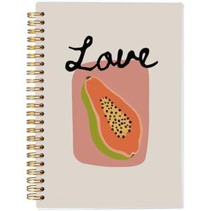 Ecezatik Fruit of the Spirit Love Papaya Notebook Journal, Christian Notebook Journal, Inspirational Christian Gifts for Women, Cute Office Supplies, Spiral Notebook 5.5x8.3, 4Pack