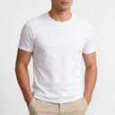 Men's T-Shirt 1-Pack L Size, Soft Breathable Daily Basic A-Shirt Stretchy Fitting, Solid Color Tee for Daily Commute Office Work Hiking Training Gym Workout White