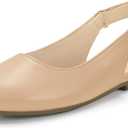 Hehainom Girls Dress Shoes Slingback Flats Round Toe Toddler Little Kids Sandals Summer Flower Girl Communion Church Shoes(Nude Pu 1 M US Little Kid)