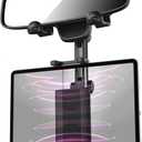 Car Tablet Mount - Rear View Mirror Clamp, Retractable Vehicle Mirror Mount for iPad Pro 12.9 Mini Air, Galaxy Tab/Z Fold, iPhone, 4-13" Devices