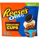 REESE'S OREO Miniatures Milk Chocolate and White Creme Peanut Butter Cups, Candy Share Pack, 9 oz (EXP 10/01/26)