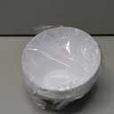 BESTVIP 8oz White Plastic Serving Bowls for Party - 12 Pack Angled Disposable Serving Bowls, Party for Chips, Snacks, Fruit, Salad - Bowls for Parties, Daily Use, Catering, Christmas