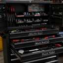 Magnetic Tool Box Labels, Reusable Heavy Duty Magnetic Toolbox Labels for Garage, Workshop, Storage Bins, 12 Pcs/Black (Extra-thick)