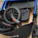 2 in 1 Rollator Walker for Seniors with Seat, Walker Wheelchair Combo, Transport-Wheelchair-Lightweight-Foldable with Adjustable Seat and Handle, 300 Lb. Weight Capacity, Blue