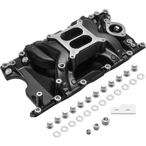 7576 Air Gap Intake Manifold Dual Plane Cast Aluminum Compatible with Chrysler Dodge Plymouth Jeep Mopar LA Magnum Small Block V8 318 5.2L 340 360 5.9L 1967-2003 55026 85026 DM-3812