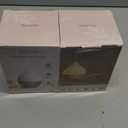 SALKING Essential Oil Diffuser, 100ml Small Aromatherapy Diffuser with Auto Shut-Off Function, Ultrasonic Diffusers for Essential Oils, Cool Mist Humidifier with Warm White Lights, for Office Home (White + Wooden Grain), Pack of 2 