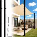 2 Pack 12 Ft Shade Sail Poles, Heavy Duty Sun Shade Poles for Patio Backyard, Metal Sail Shade Poles with Anti-Rust Coating, Poles for Sun Shades Outdoor Garden Courtyard Deck