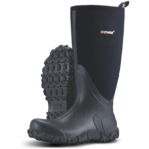 Showave Rain Boots for Men Waterproof Insulated Rubber Neoprene Boots Heavy-duty Mud Boot for Farming Raining Fishing Gardening Yard Work 10