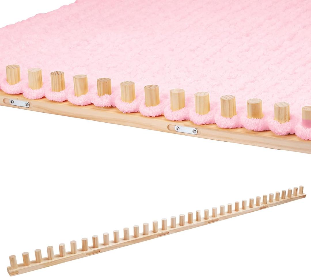 PIRXXIY 65'' Chunky Blanket Loom, Knitting Loom for Custom Hand Knitting Yarn Chunky, Extra Large Chunky Yarn Loom for Beginners DIY Craft Enthusiasts
