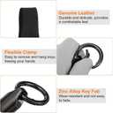 2 x HARFINGTON Car Key Chain Ring Clip Small Leather Keychain Key Fob Key Fob Accessory with Keyrings for Home Car Keys (Gunmetal Black)