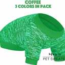 3 x Dog Sweater, Dog Sweaters for Small Dogs, 2, 3 Pack Warm Soft Pet Clothes for Puppy, Medium Large Cat, Dogs Girl or Boy, Dog Shirt for Winter Christmas (Red+Green+Coffee, Small)