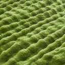 EMME Faux Fur Duvet Cover King Size, 3 Pieces Ultra Soft Fluffy Comforter Cover, Cozy Warm for Winter, Luxury Elegant Shaggy Bubble Design Bedding, 1 Duvet Cover & 2 Pillow Shams (King, Green)