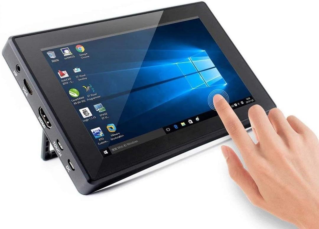 waveshare 7inch HDMI LCD (H) (with case) 1024x600 for Raspberry Pi IPS Display Capacitive Touch Screen Monitor with Toughened Glass Cover Case for Raspberry Pi 4/3/2/1 B B+ A+/Jetson Nano/Windows 10