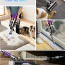 Cordless Vacuum Cleaner - Powerful Stick Vacuum with HEPA Filter, 55-Min Runtime, LED Light, Anti-Tangle Brush, Detachable Battery, Lightweight for Home, Pet Hair, Carpets & Hard Floors (Purple)