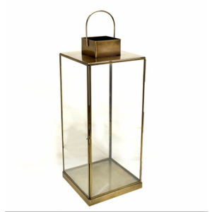 HD Designs Glass Lanter - Gold - 21in