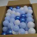 GOGOSO Ball Pit Balls for Toddler, Baby Plastic Playballs Kids Soft Pastel Pelotas Non-Toxic BPA-Free Pearl Blue+Light Blue+White 100 Balls