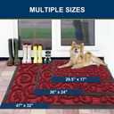 Smiry Front Door Mat Outside Entrance, Low Profile Rubber Doormat, 47x32