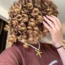 GKtineke Short Curly Wig with BangsFull Loose Curly Wigs for Black Women Big Curly Wig Soft Fluffy Natural Synthetic Hair for Daily and Party (Ombre Blonde)
