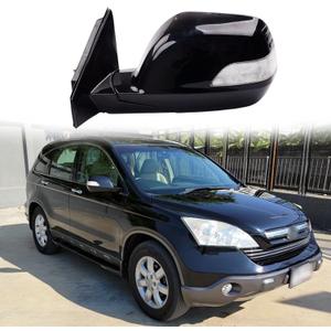 Car Side Mirror Fit for 2007 2008 2009 2010 2011 HONDA CRV CR-V RE1 RE2 RE4 Driver Side View Mirror Assembly Lens Electric Adjustment, Turn signal Light (5 Wires, Black-Left-5W)