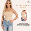 JOYSHAPER Strapless Shapewear Tank Top for Women Bandeau Shapewear Camisole Long Tube Top Strapless Camisoles (Beige, L)