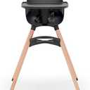 Lalo The Chair Convertible 3-in-1 High Chair for Babies & Toddlers, Dishwasher Safe Tray, Adjustable Footrest, Licorice