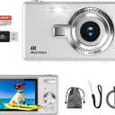 Digital Camera, Autofocus UHD 4K 50MP Vlogging Camera for Photography with 32GB SD Card, 16X Zoom, Anti-Shake, Portable YouTube Compact Point and Shoot Digital Cameras for Kids Teens Adult Beginner (Silver)