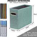 6 Packs Letter Size File Organizer, File Folders Organizer, Fabric Storage Box, Collapsible Paper Organizer with Metal Handle, Smooth PVC Rails, Only Box (Green)