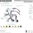 Kingston Brass KS269MB Kingston Tub Wall Mount Clawfoot Tub Faucet with Hand Shower, Matte Black