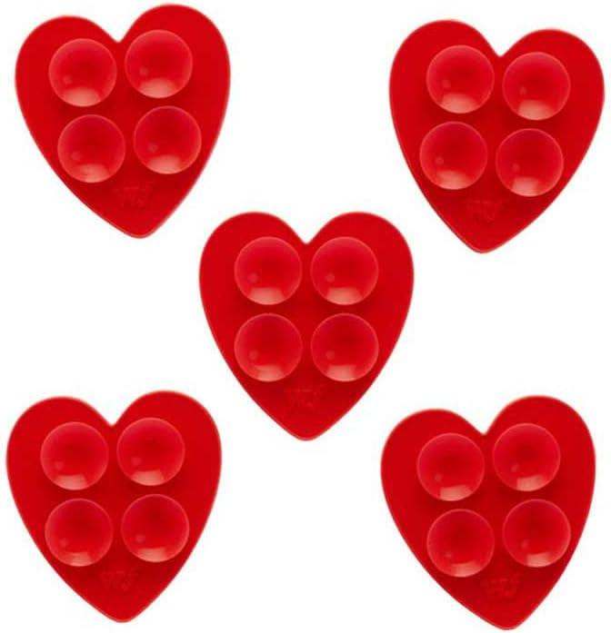 Wildflower Cases - Mini Red Heart Stickeez, Compatible with Apple iPhones | Red Trendy Cute Viral - Durable, Easy to Attach, Lightweight, Reusable, Double-Sided Suction, Women-Owned Small Business