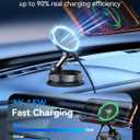 15W MagSafe Car Mount Charger, Magnetic Wireless Car Charger with Vacuum Suction Cup & Nano Adhesive Base, 360° Rotatable Strong Hold Car Phone Mount for iPhone 17 16 15 14 13 12 Series, Samsung S26