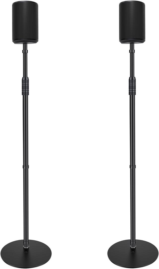 Speaker Stands for Sonos Era 100 or Era 100 SL,Adjustable Height from 33" to 47",Easy DIY Assembly,HD-628,2 Packs,Black
