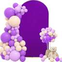 Chiara Purple Spandex Fitted Wedding Arch Cover - Round Top Stand Covers for Banquet, Birthday, Baby Shower Decoration (6FT)
