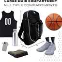 Hard Work Sports Basketball Backpack with Ball Compartment Spacious Shoe Storage for Basketball, Large Sports Bag