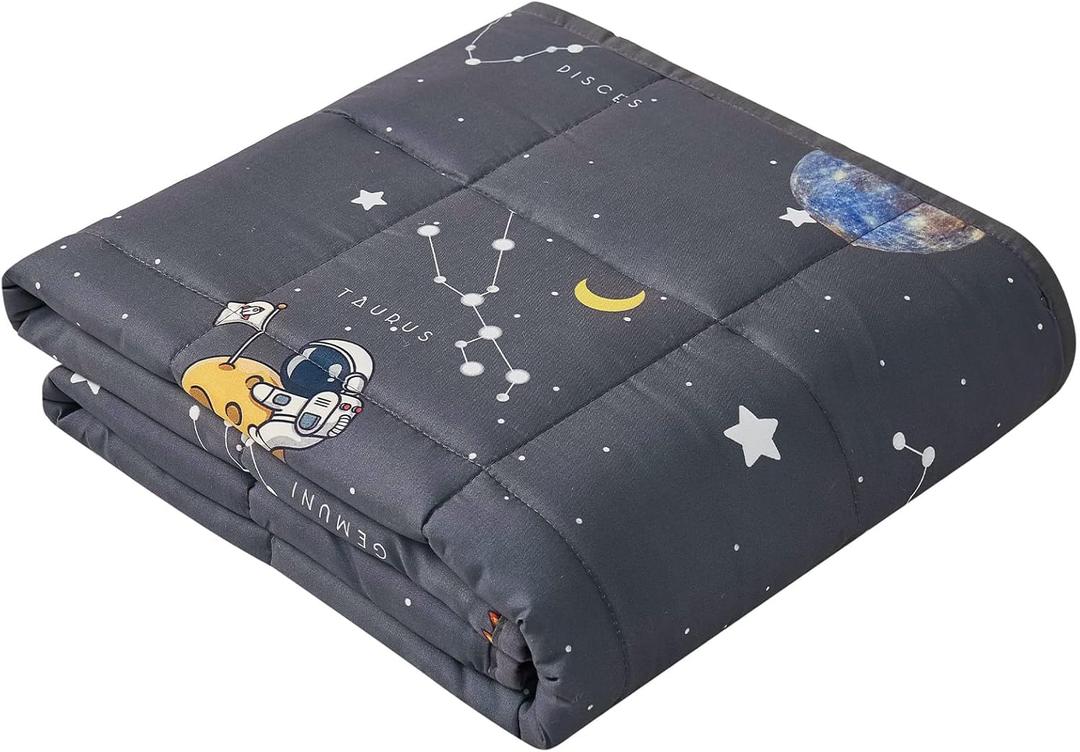 anfie Weighted Blanket Kids (36"x48" 5lbs), Weighted Blanket Cooling Blanket for Sleeping,Throw Size Breathable Blanket with Premium Glass Bead(Space Grey) (36x48-05lb, Sky Grey)