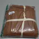 BDEAR Linen Feel Dark Orange Duvet Cover Queen Size 90'' L x 90'' W, Percale 100% Washed Cotton Duvet Cover with Zipper Closure Plus 2 Pillowcases, Oeko TEX Standard 100 Certificated