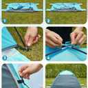Glymnis Beach Tent Sun Shelter for 3 Person with UPF 50+ UV Protection, Lightweight & Easy Setup Beach Shade Canopy with Vent Windows & Zippered Door - Blue