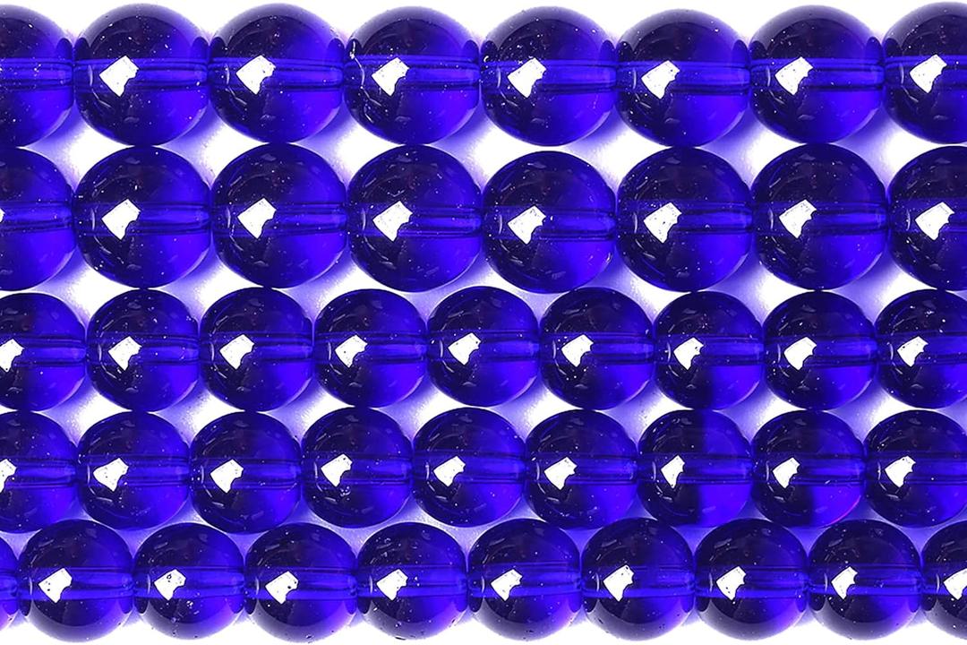 6mm 60pcs Lapis Blue Glass Stone Beads for Jewelry Making Round Loose Spacer Crystal Energy Healing Power Stone Beads DIY Bracelet Necklace Accessories(Lapis Blue Glass, 6mm)