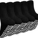 Non Slip Grip Socks - Non Skid Crew Grippy Socks for Men Women Anti Slip Grippers for Elderly Hospital Yoga Pilates