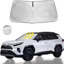 Windshield Sun Shade Fit 2025 2024 2023 2022 2021-2019 Toyota RAV4 Prime LE Hybrid XLE XLE Premium Adventure TRD Off Road Front Window Sunshade Accessories SUV Sun Visor UV Protector Heat Shield Cover