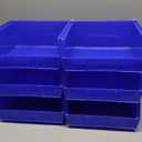 Akro-Mils 30235 AkroBins Plastic Storage Bins, Space-Saving Stackable Bins for Garage, Pantry, Craft Organization, 11" x 11" x 5", Blue, 6-Pack