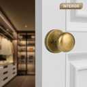 Dummy Door Knobs Interior, Antique Brass Bronze Door Knobs, Vintage Non-Locking Inactive Door Handle for Closet and Bifold, 2 Pack